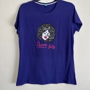 Spreadshirt Purple Queens Are Born in July Graphic Tee XXL